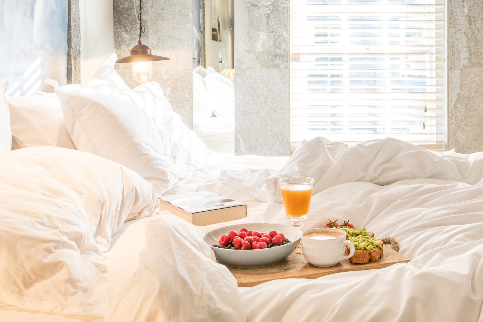 Breakfast in bed by the morning light