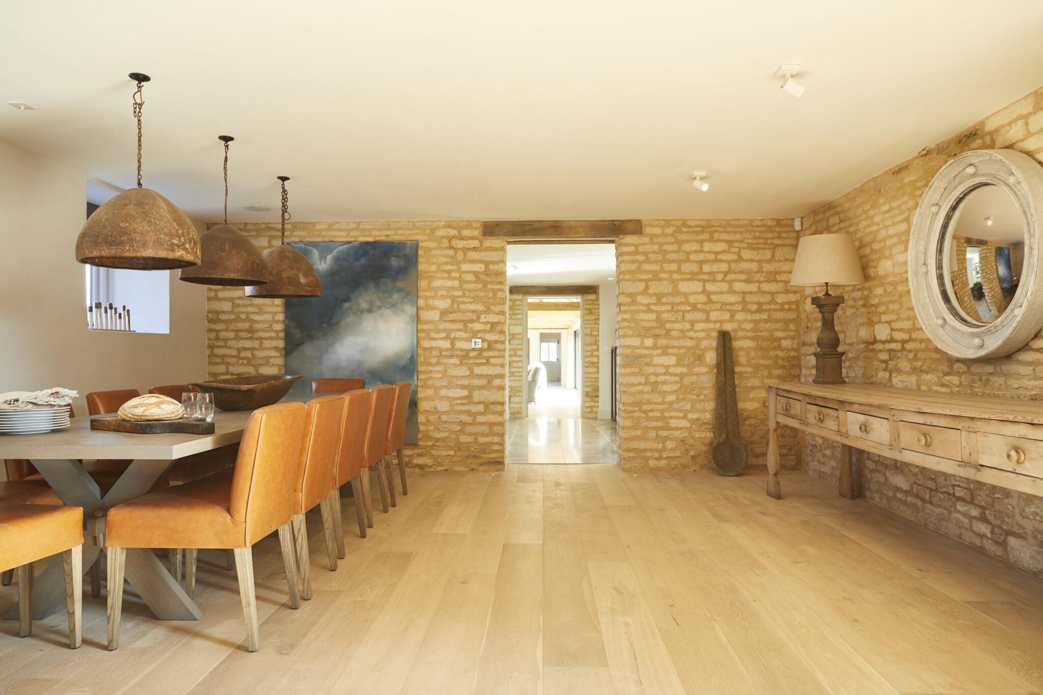 the grain store cotswolds open plan dining room