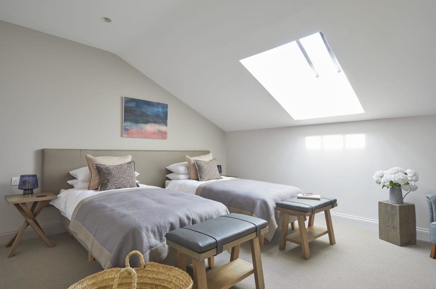 Old Hay Barn barn conversion twin bedroom loft 1