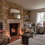 Cosy cottage living room with fireplace