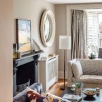 Living room with modern design furniture and neutral