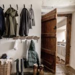 Country house boot room with flagstone flooring
