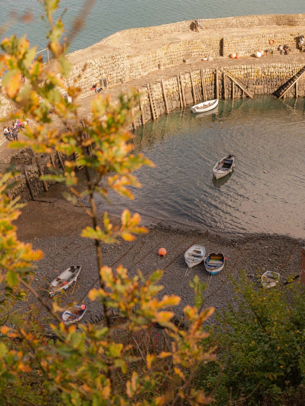 Bobbing boats in clovelly bay