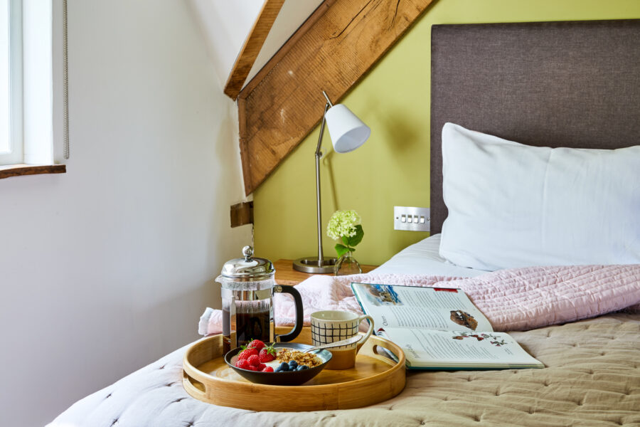 breakfast tray in bed