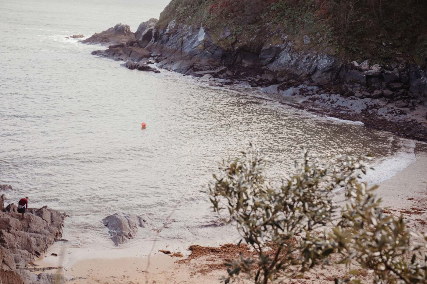 Sandy beach at Fowey in November