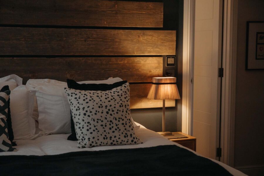 Cosy bedroom with bedside lighting