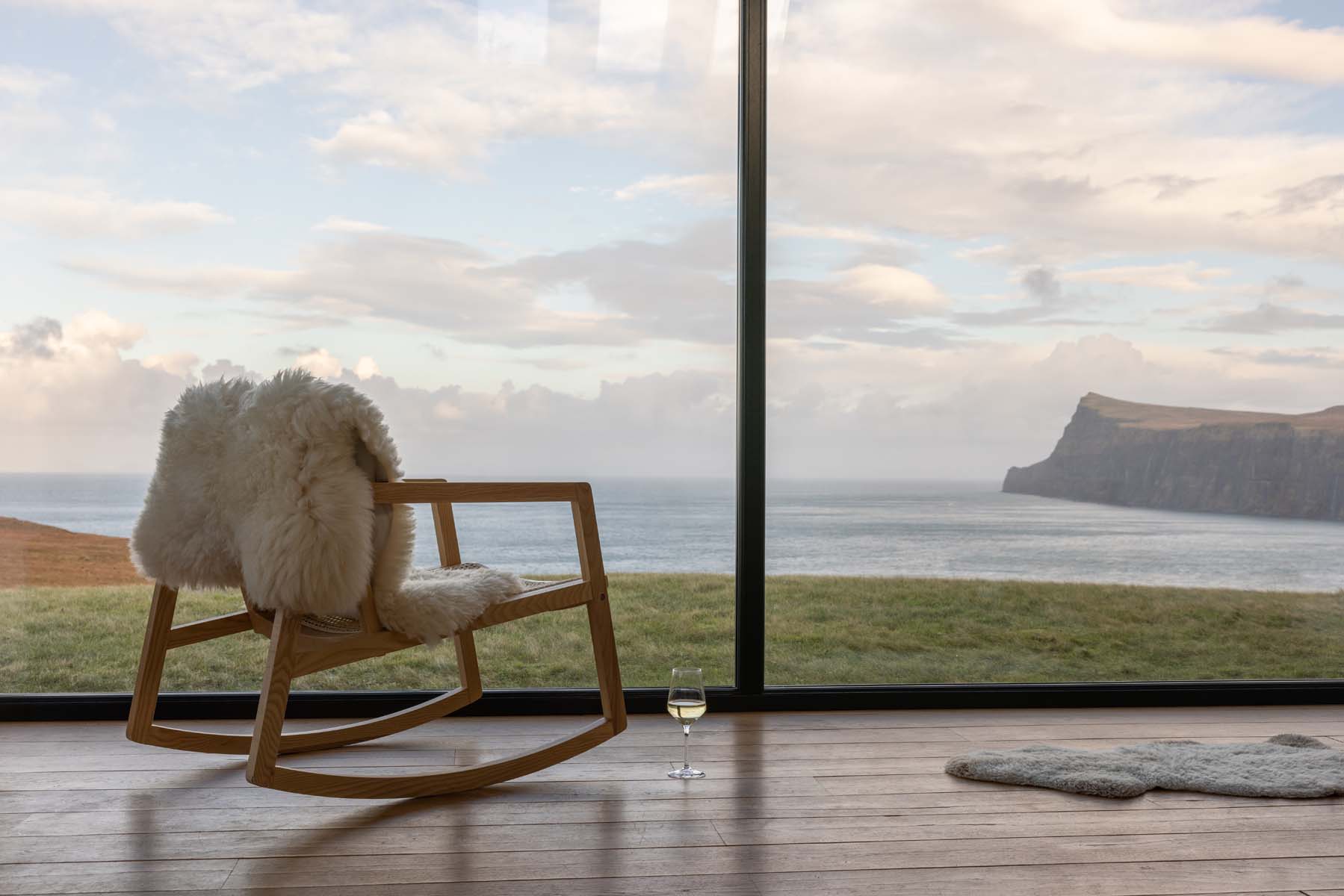Chair with view of isle of skye