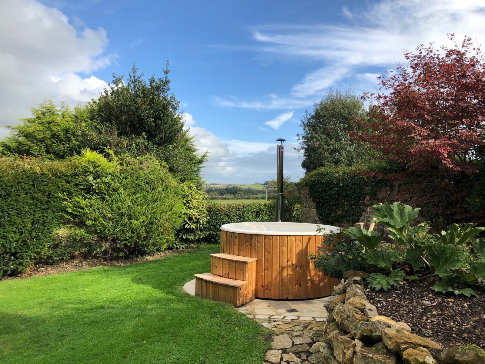 hot tub in garden