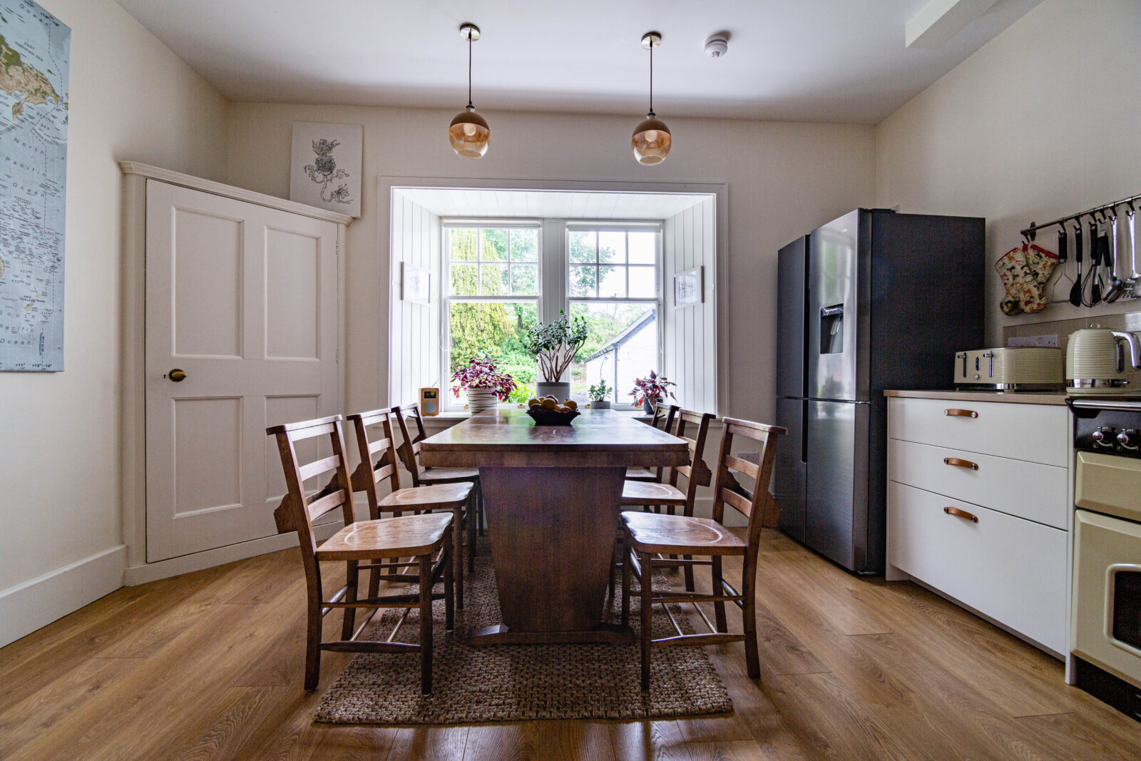 Dining room and kitchen