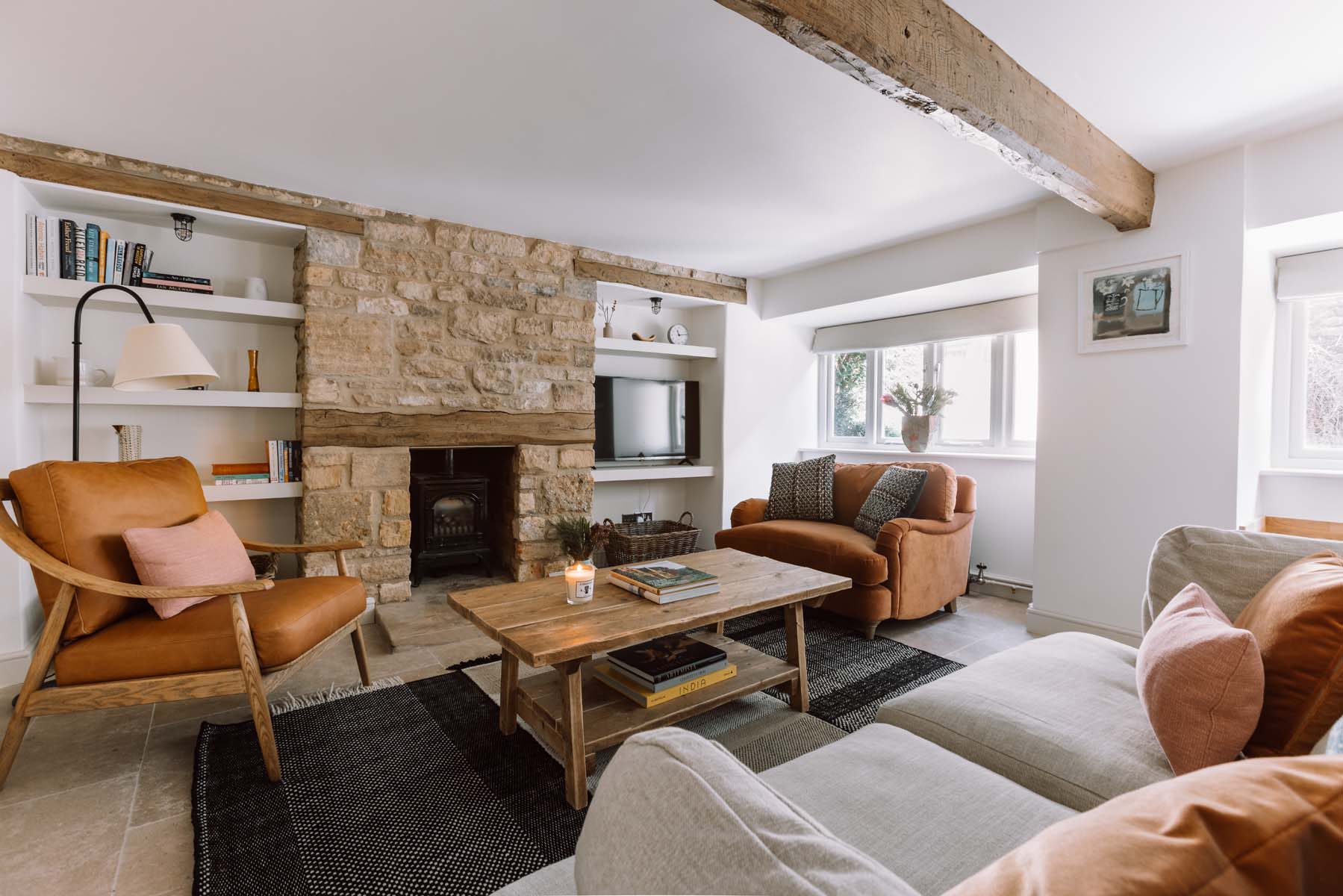 Modern minimal cottage living area