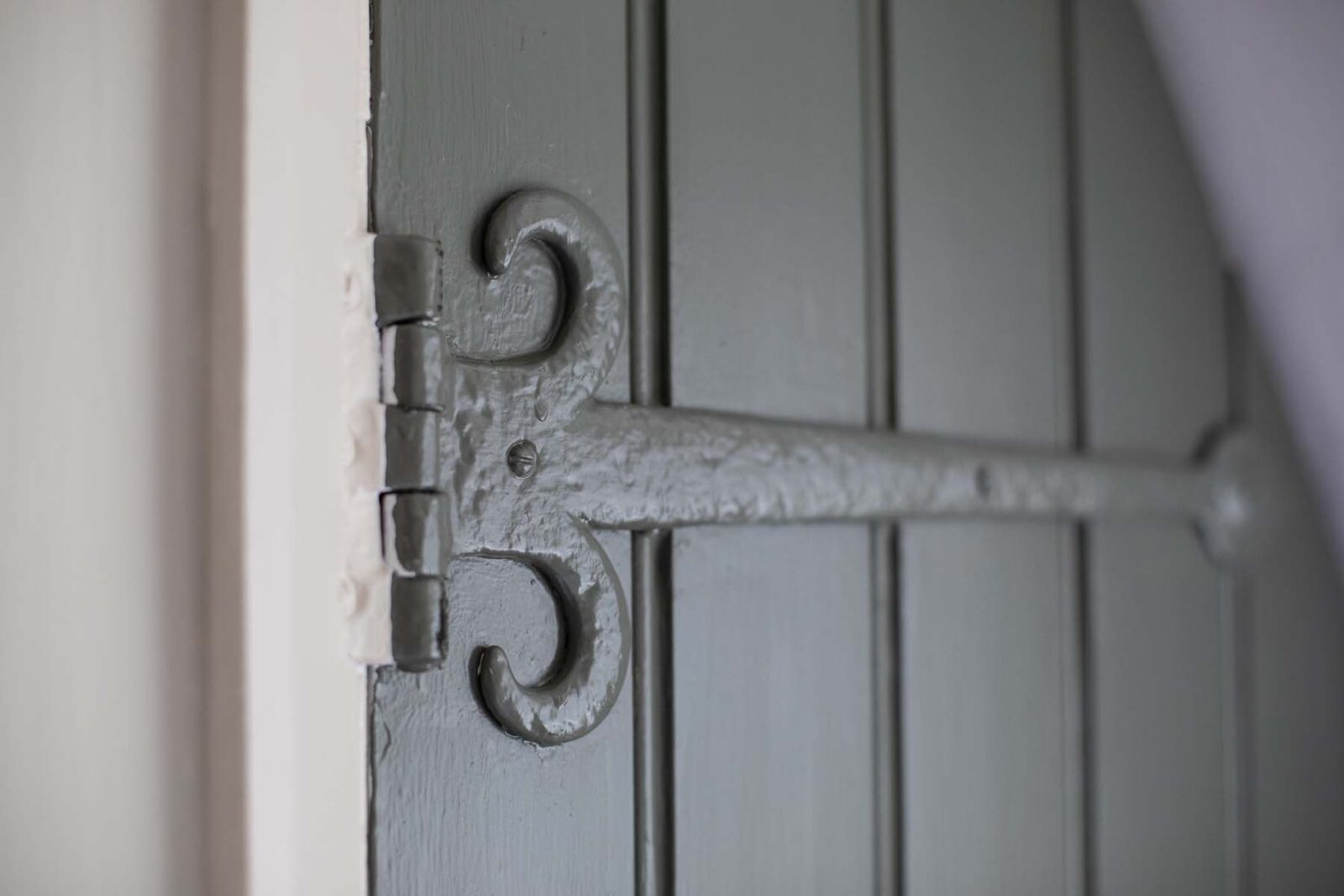 close up of painted wooden door