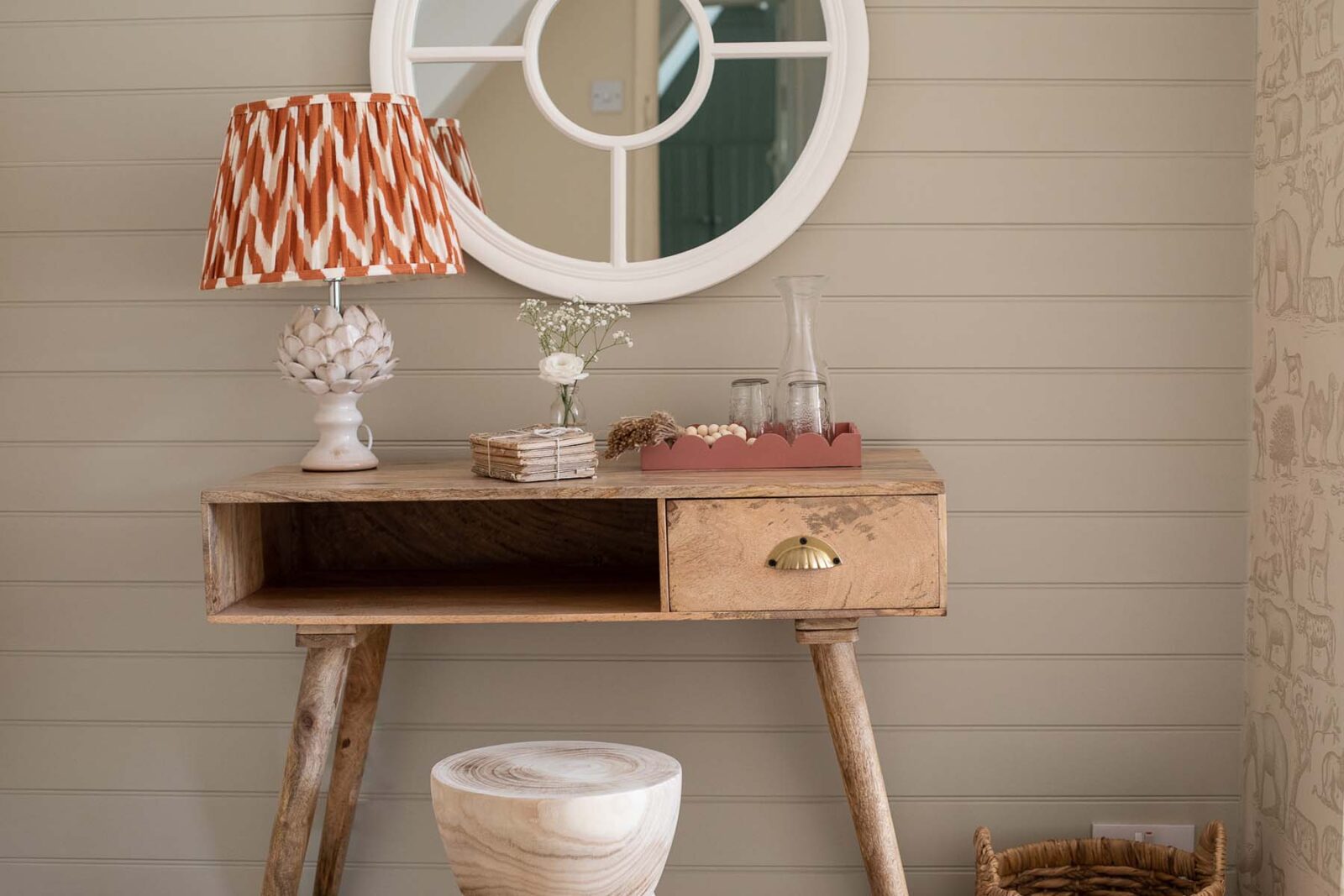 close up of stylish dressing table