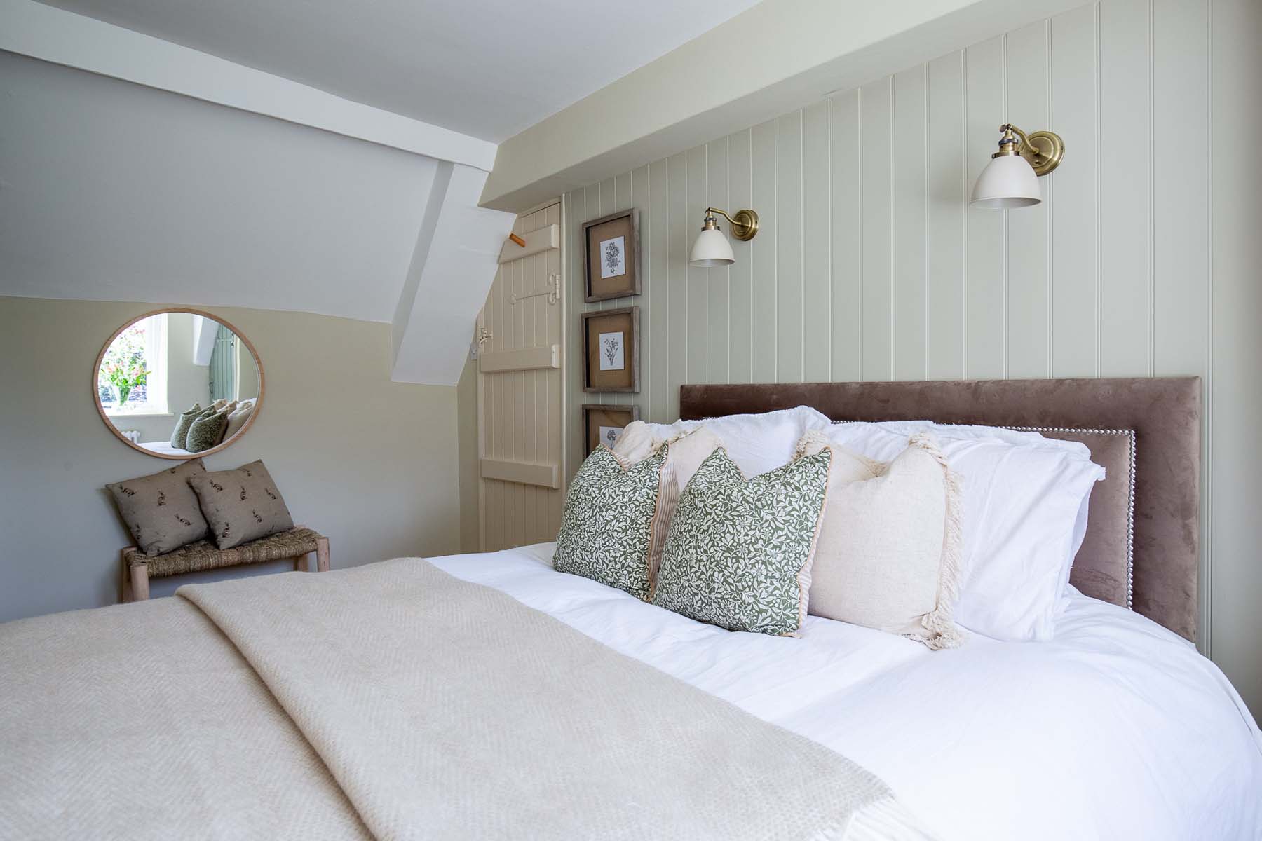 cosy bedroom with panelled walls