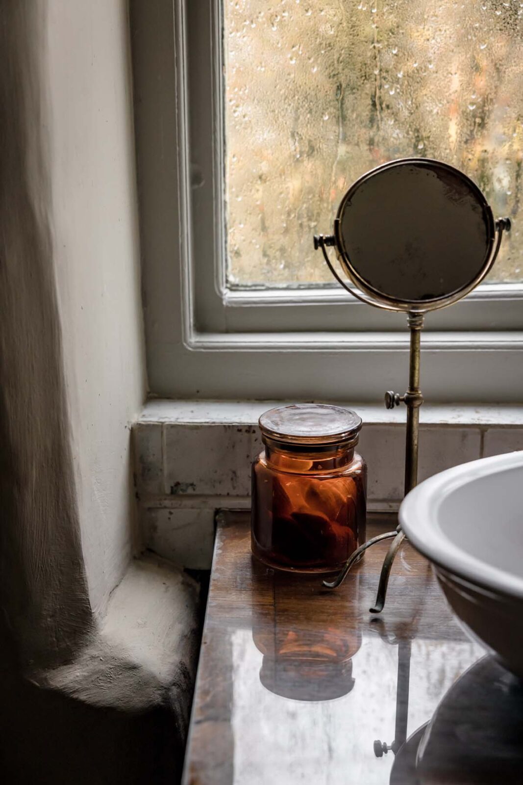 close up of vanity mirror