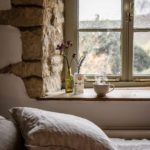 close up of window seat