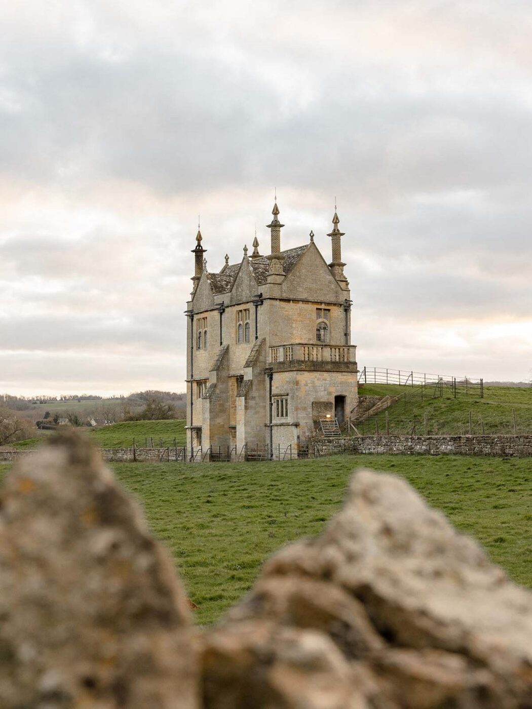 Old stone building in a field